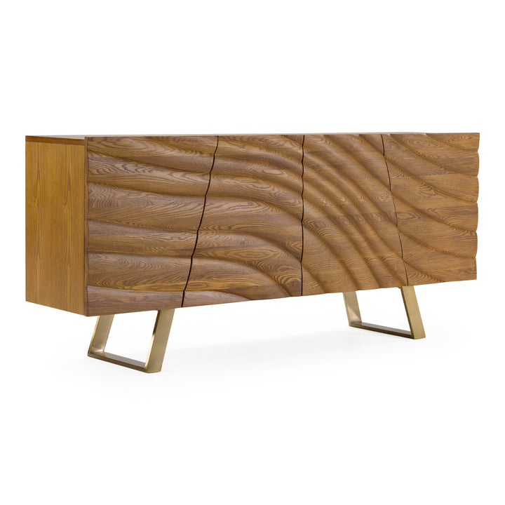 Finley Mid-Century Walnut &amp; Gold Buffet
