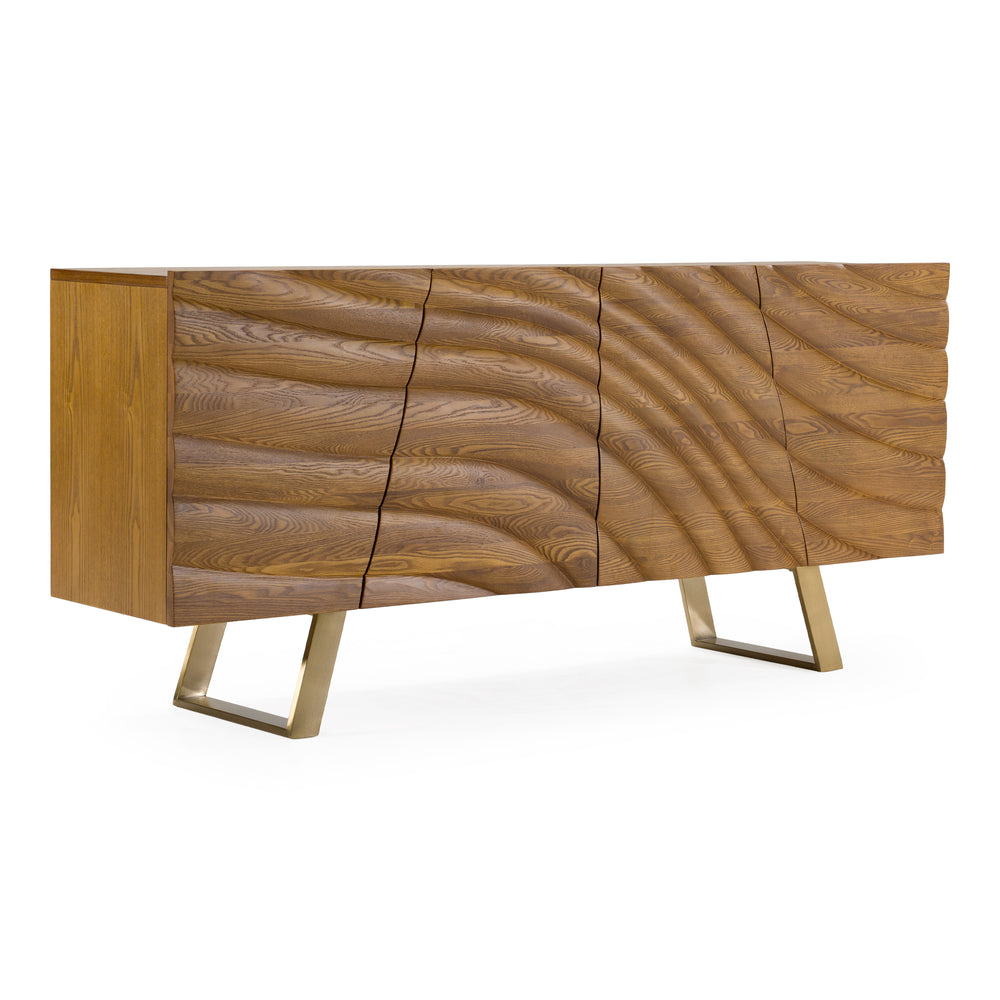 Finley Mid-Century Walnut & Gold Buffet - View 5