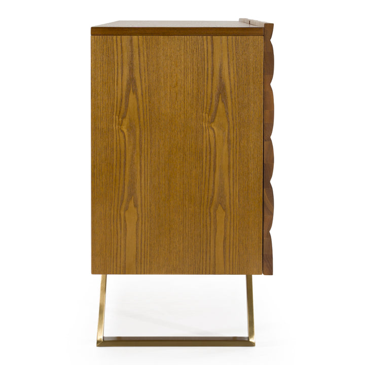 Finley Mid-Century Walnut &amp; Gold Buffet