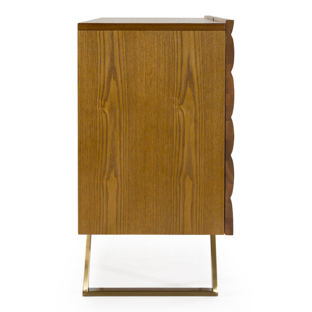 Finley Mid-Century Walnut & Gold Buffet - View 6