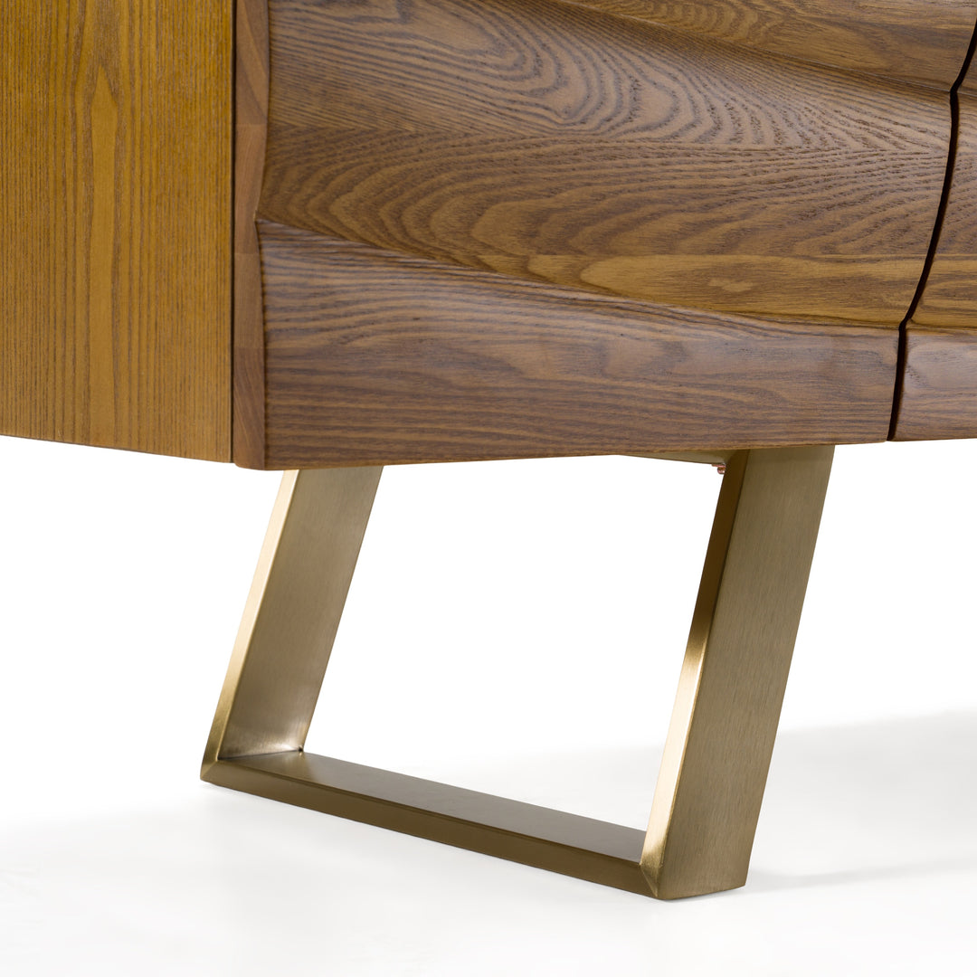 Finley Mid-Century Walnut & Gold Buffet