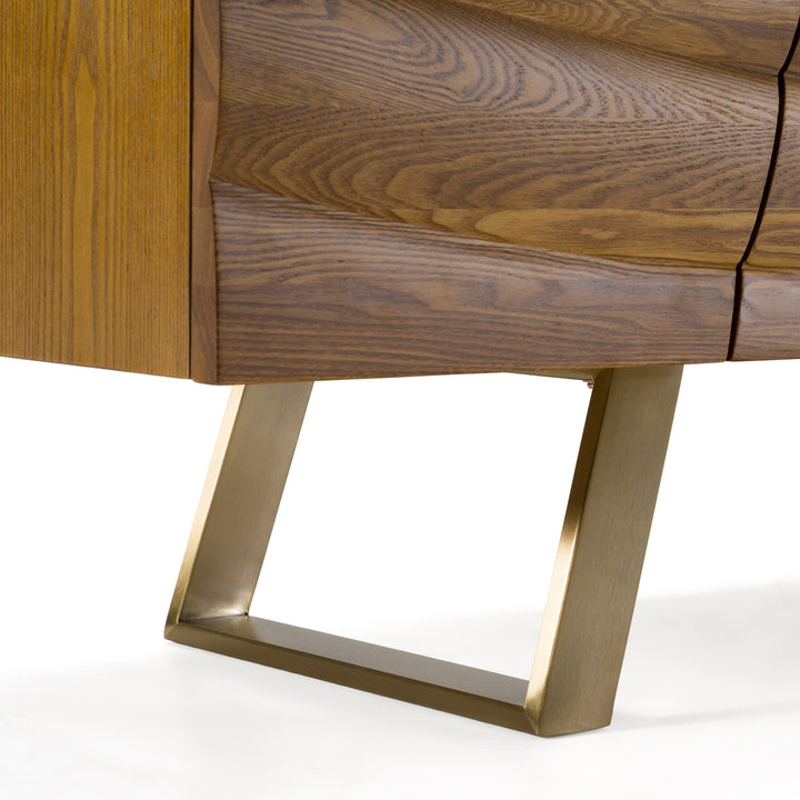 Finley Mid-Century Walnut &amp; Gold Buffet