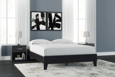 Finch Queen Platform Bed - Black Platform Bed modern furniture Contempo Furniture