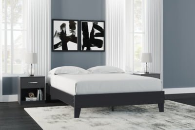 Finch Queen Platform Bed - Black Platform Bed modern furniture Contempo Furniture