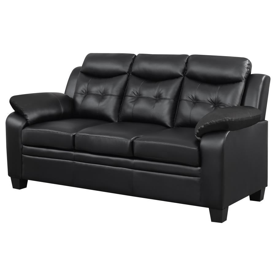 Finley - Upholstered Padded Arm Tufted Sofa - Black Stationary Sofa modern furniture Contempo Furniture