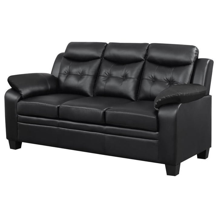 Finley - Upholstered Padded Arm Tufted Sofa - Black Stationary Sofa modern furniture Contempo Furniture