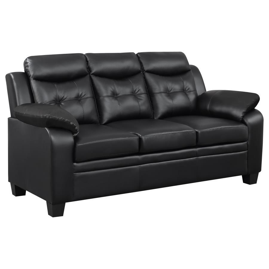 Finley - Upholstered Padded Arm Tufted Sofa - Black Stationary Sofa modern furniture Contempo Furniture