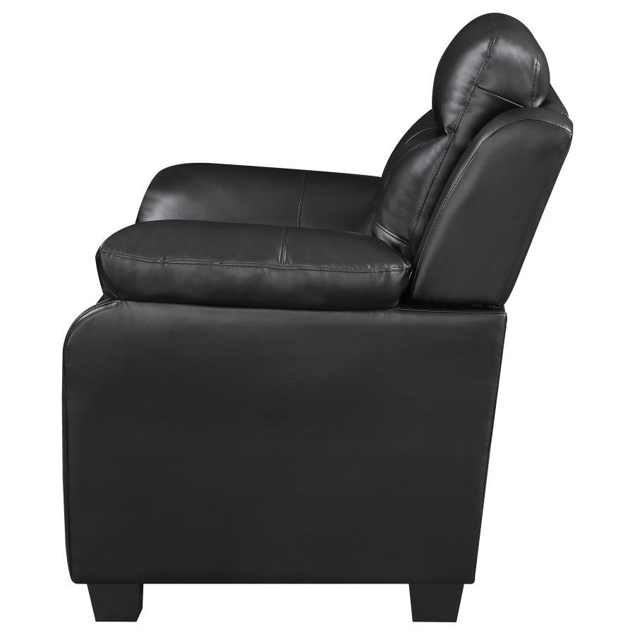 Finley - Upholstered Padded Arm Tufted Sofa - Black Stationary Sofa modern furniture Contempo Furniture