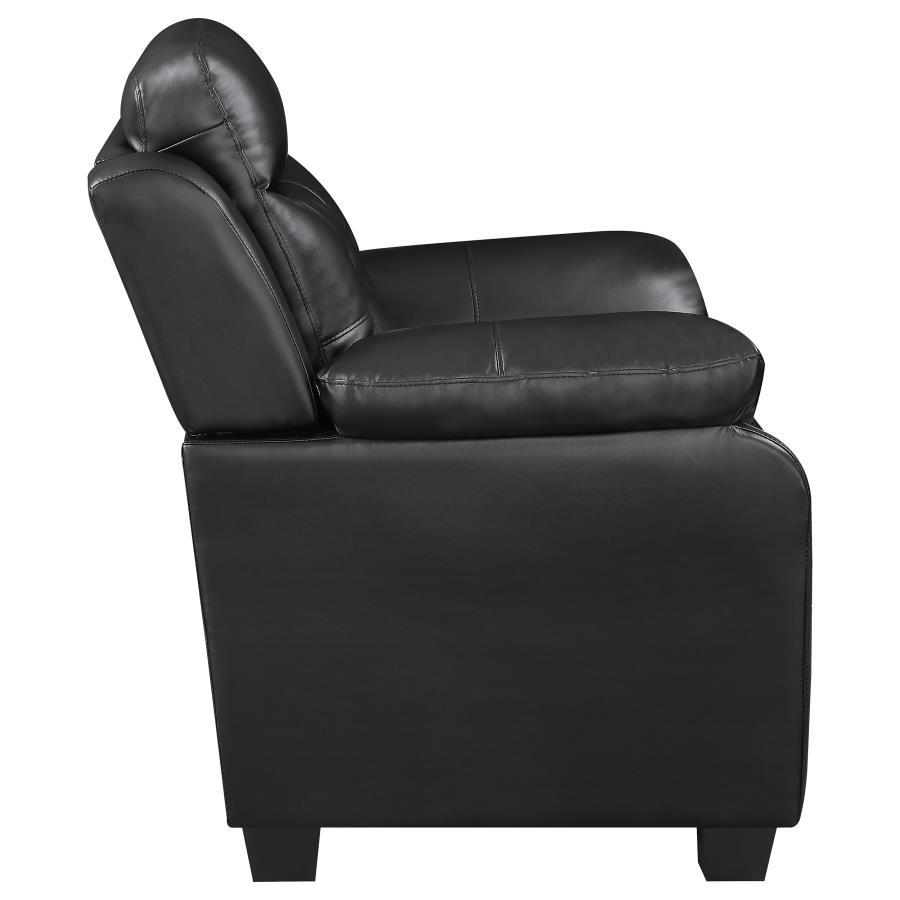 Finley - Upholstered Padded Arm Tufted Sofa - Black Stationary Sofa modern furniture Contempo Furniture