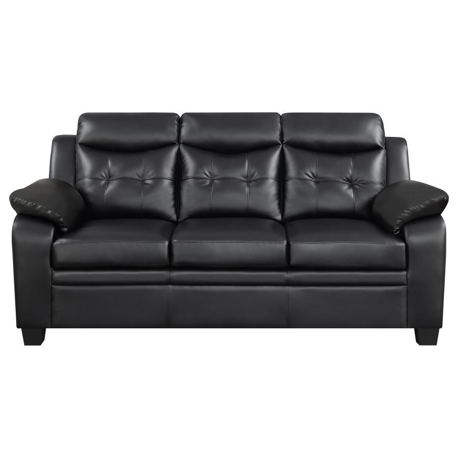 Finley - Upholstered Padded Arm Tufted Sofa - Black Stationary Sofa modern furniture Contempo Furniture