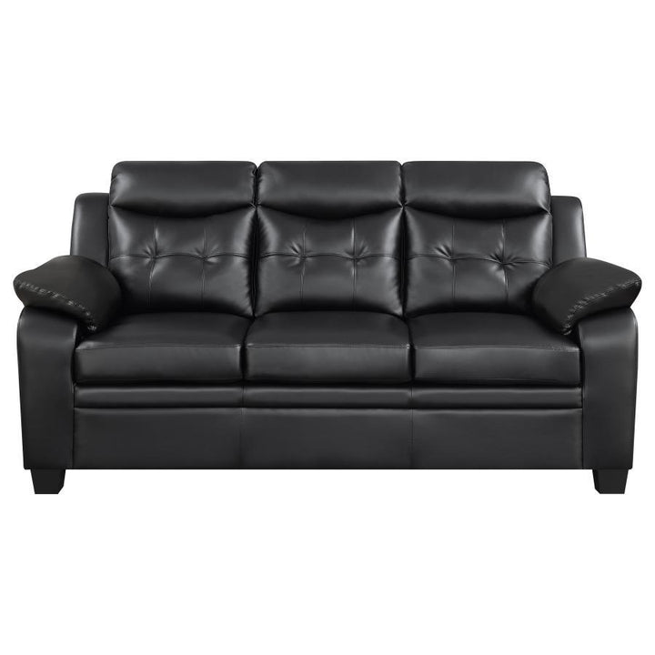 Finley - Upholstered Padded Arm Tufted Sofa - Black Stationary Sofa modern furniture Contempo Furniture