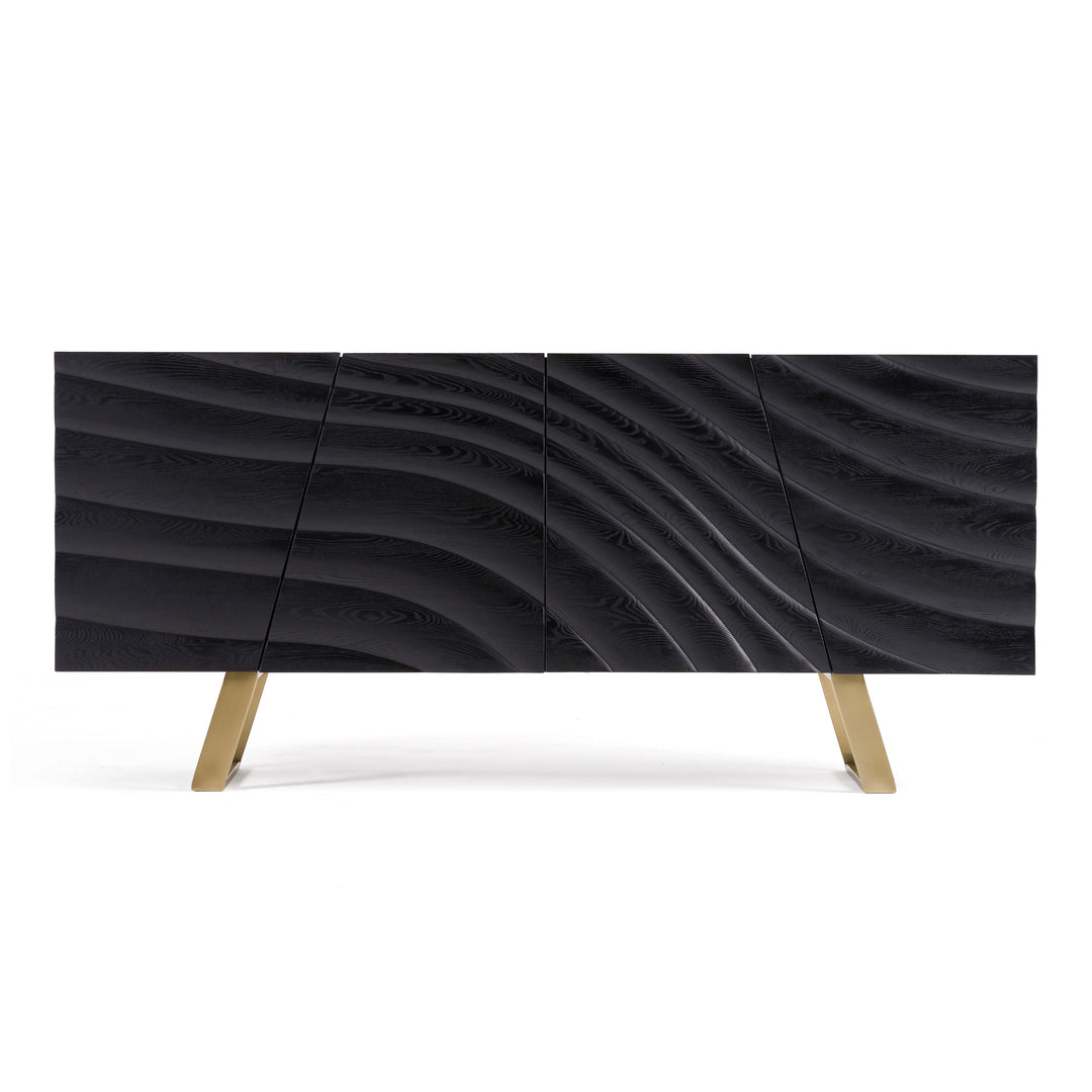 Finley Mid-Century Black  and  Gold Buffet