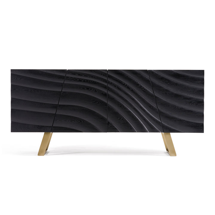 Finley Mid-Century Black &amp; Gold Buffet