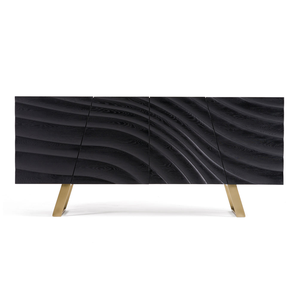 Finley Mid-Century Black & Gold Buffet
