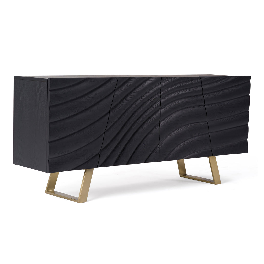 Finley Mid-Century Black & Gold Buffet