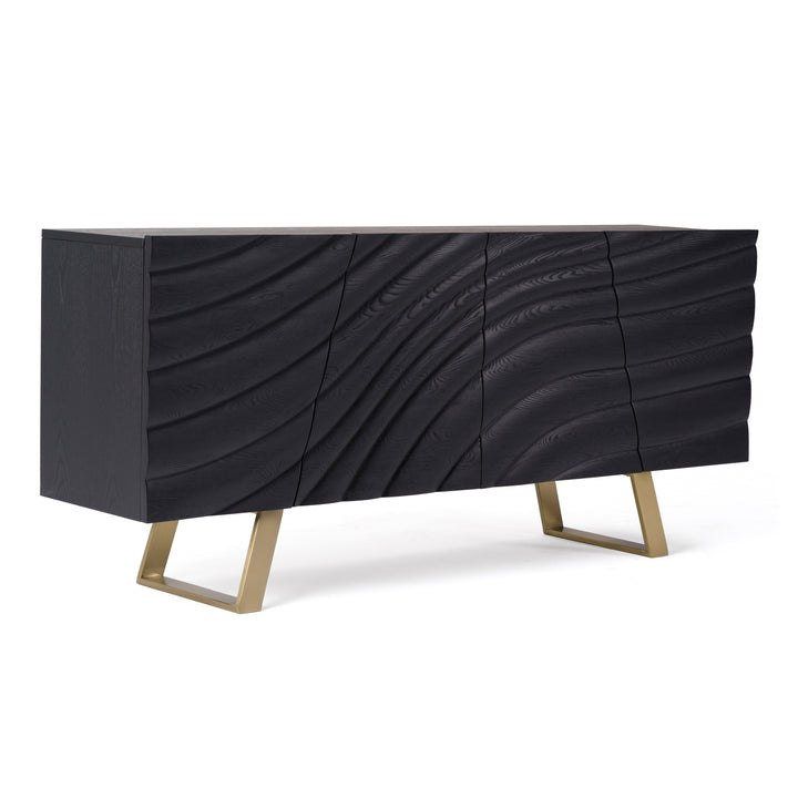 Finley Mid-Century Black &amp; Gold Buffet