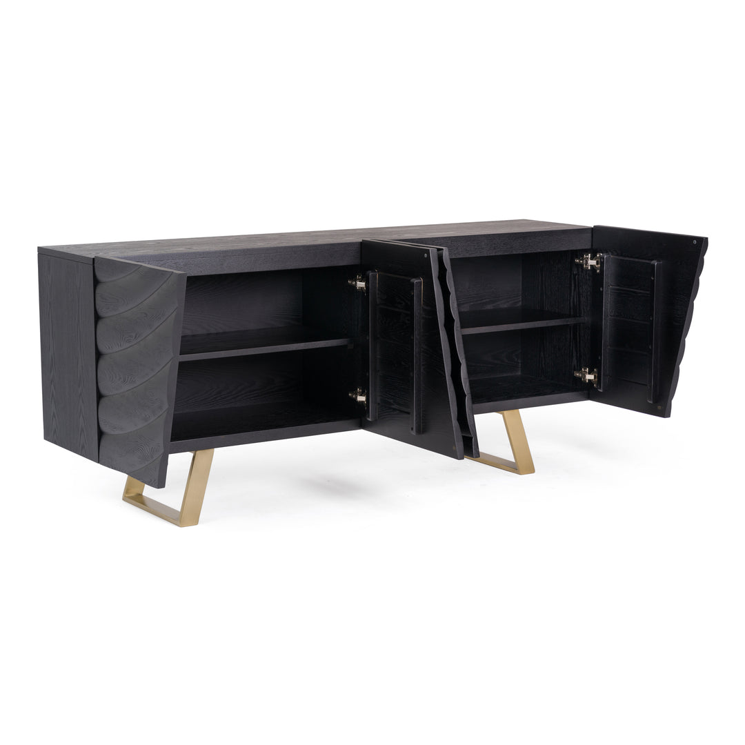Finley Mid-Century Black  and  Gold Buffet