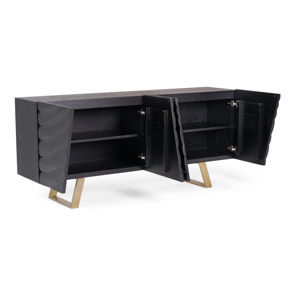 Finley Mid-Century Black & Gold Buffet - View 5