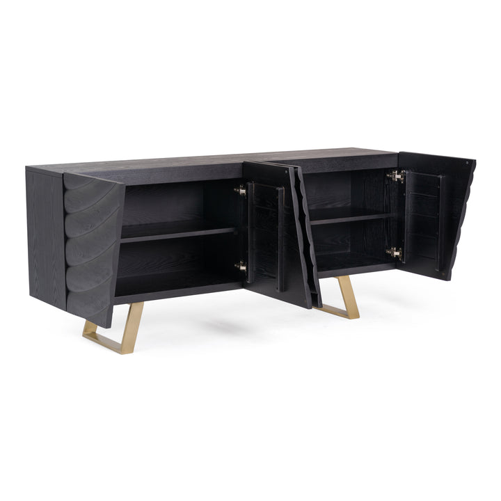 Finley Mid-Century Black & Gold Buffet