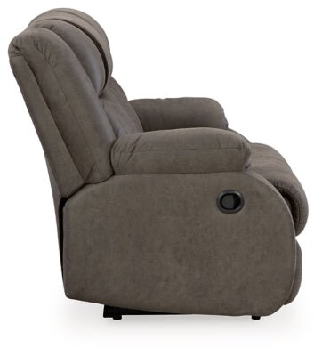 First Base Reclining Loveseat - Dark Gray Reclining Loveseat modern furniture Contempo Furniture