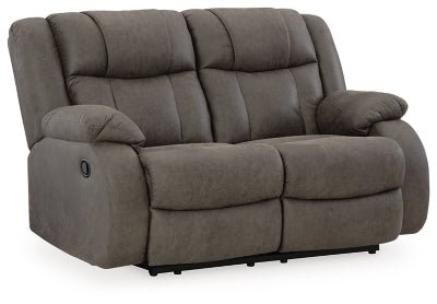 First Base Reclining Loveseat - Dark Gray Reclining Loveseat modern furniture Contempo Furniture