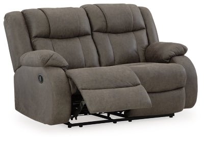 First Base Reclining Loveseat - Dark Gray Reclining Loveseat modern furniture Contempo Furniture