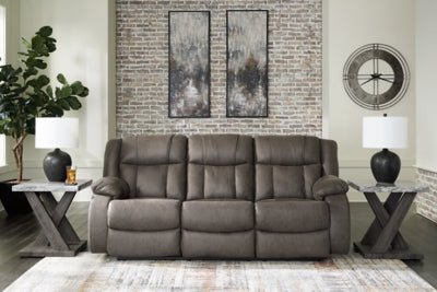 First Base Reclining Sofa - Dark Gray Reclining Sofa modern furniture Contempo Furniture