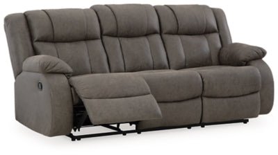 First Base Reclining Sofa - Dark Gray Reclining Sofa modern furniture Contempo Furniture