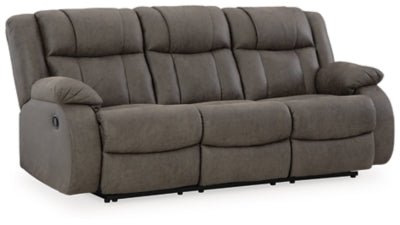 First Base Reclining Sofa - Dark Gray Reclining Sofa modern furniture Contempo Furniture
