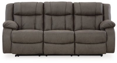 First Base Reclining Sofa - Dark Gray Reclining Sofa modern furniture Contempo Furniture