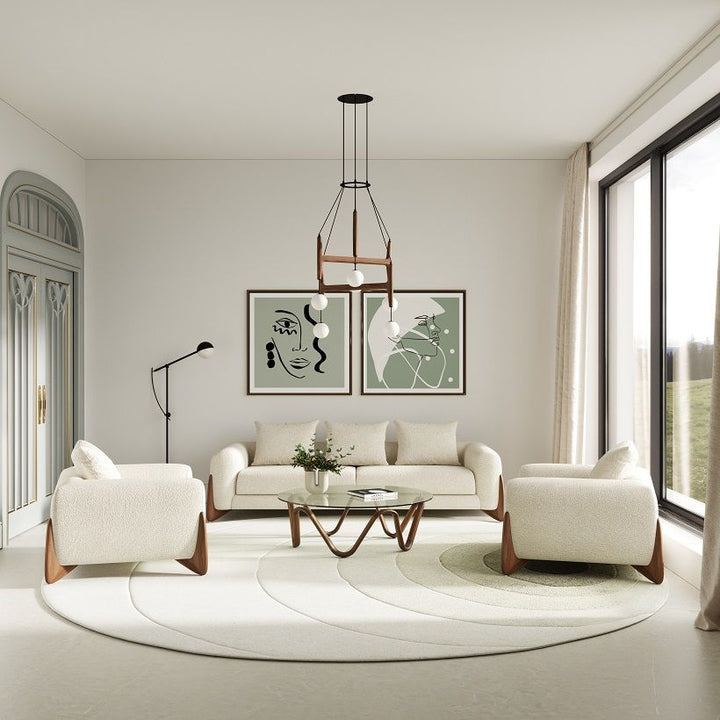 Lassen - Modern Glass &amp; Walnut Coffee Table