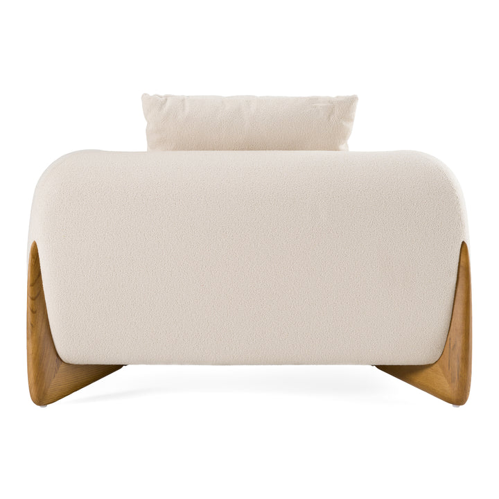 Fleury - Contemporary Cream Fabric and Walnut Lounge Chair