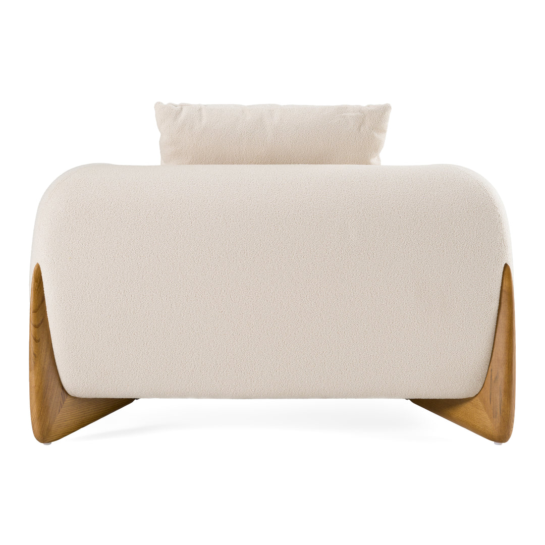 Fleury - Contemporary Cream Fabric and Walnut Lounge Chair