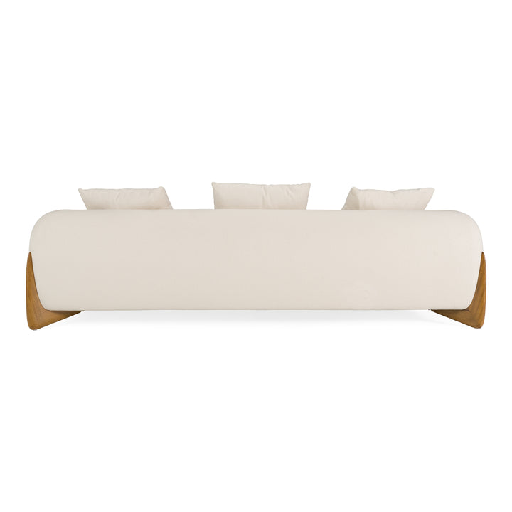 Fleury - Contemporary Cream Fabric and Walnut Sofa