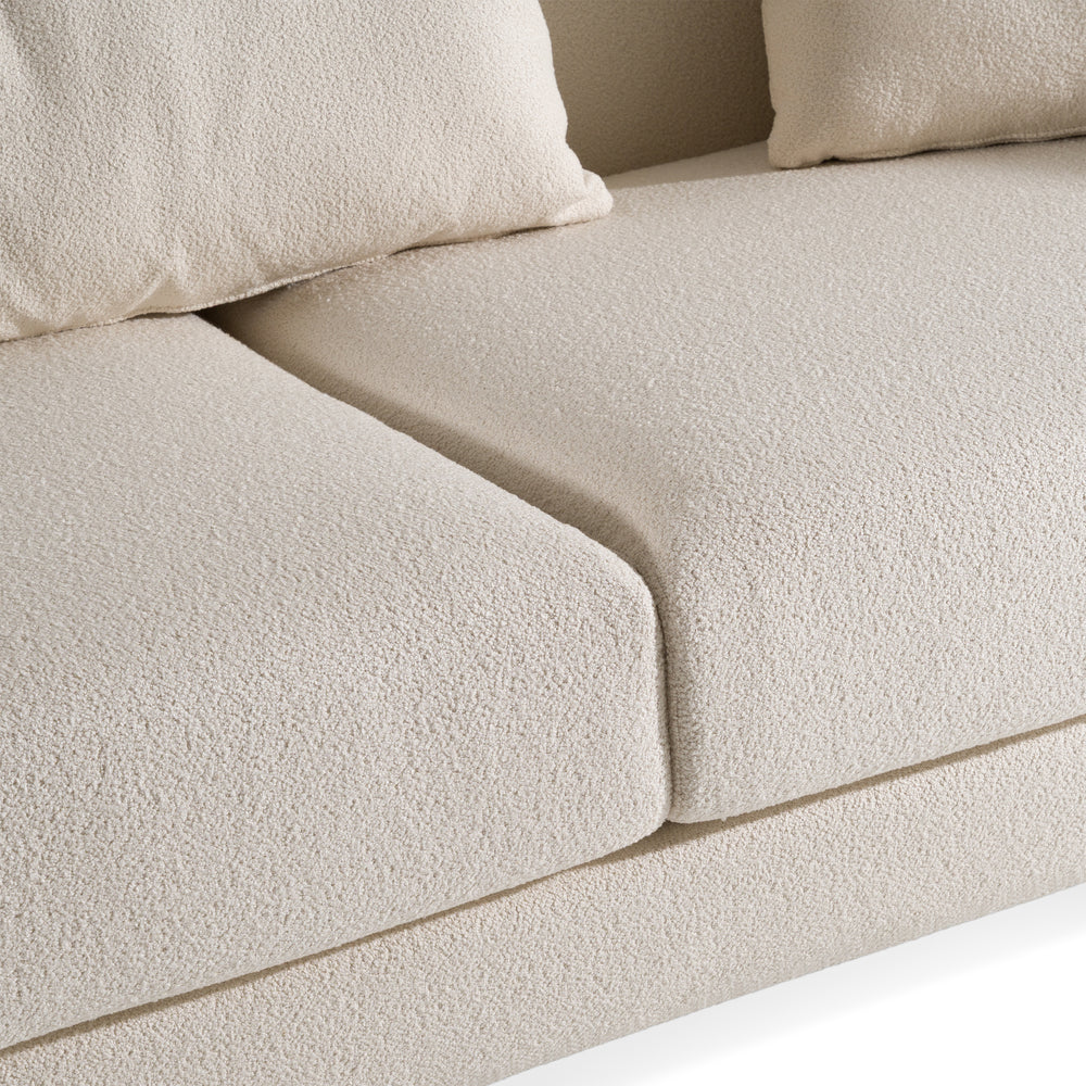 Fleury - Contemporary Cream Fabric and Walnut Sofa - View 6