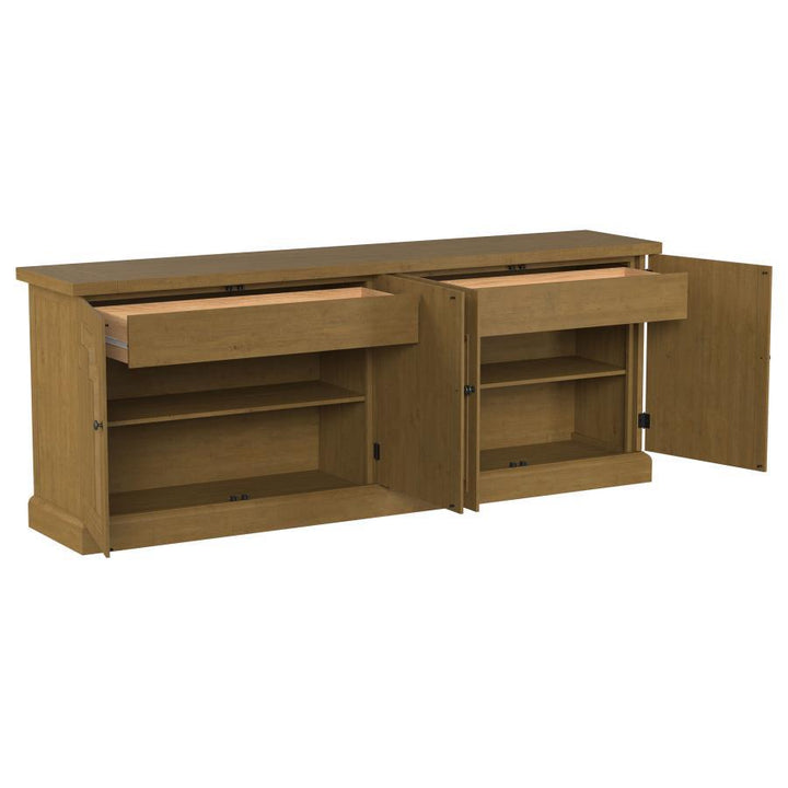 Florence - 4 Door Dining Sideboard Buffet Cabinet - Rustic Honey Buffets modern furniture Contempo Furniture