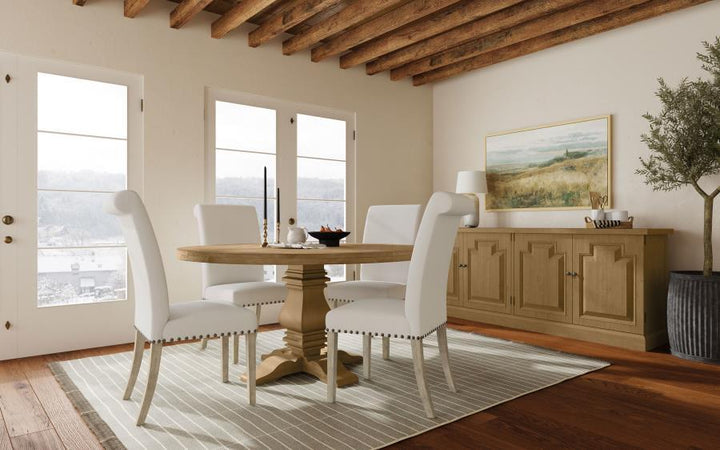 Florence - 4 Door Dining Sideboard Buffet Cabinet - Rustic Honey Buffets modern furniture Contempo Furniture