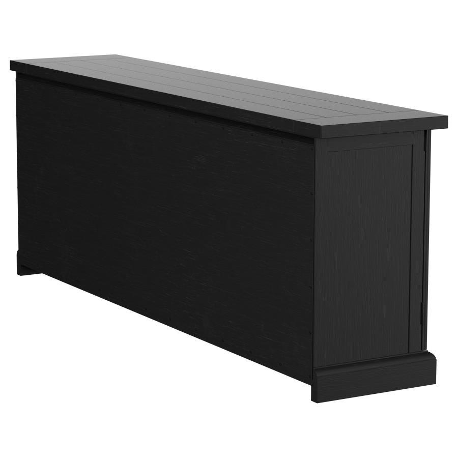 Florence - 4 Door Dining Sideboard Buffet - Distressed Black Buffets modern furniture Contempo Furniture