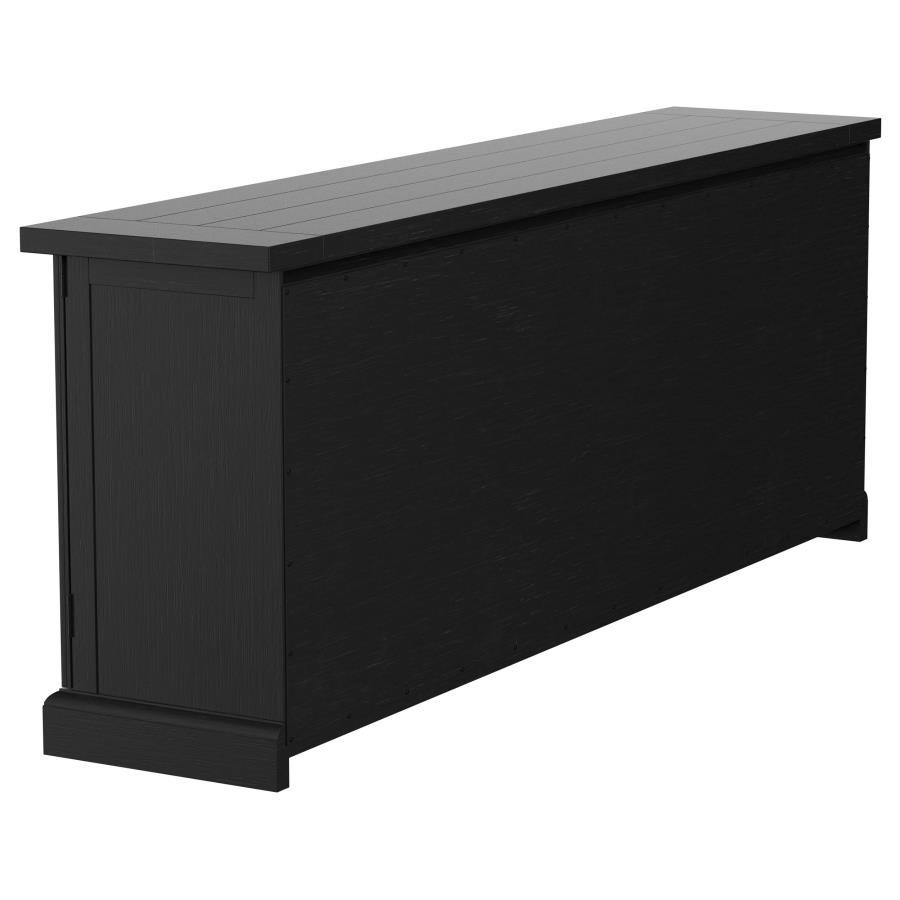 Florence - 4 Door Dining Sideboard Buffet - Distressed Black Buffets modern furniture Contempo Furniture