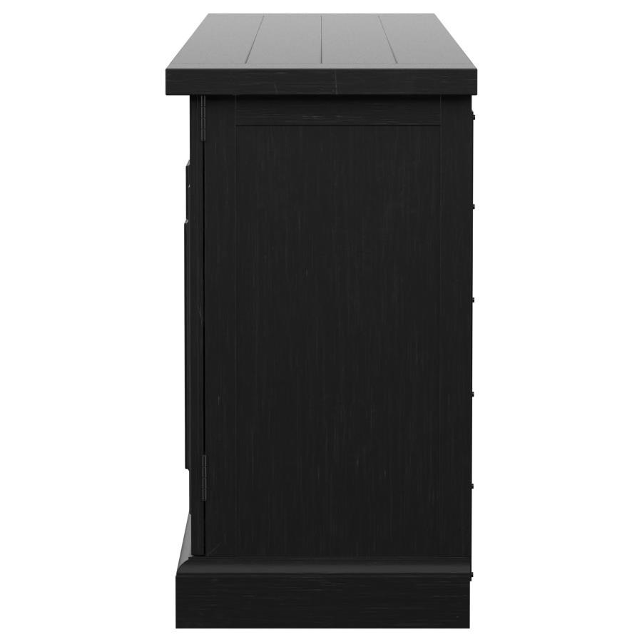Florence - 4 Door Dining Sideboard Buffet - Distressed Black Buffets modern furniture Contempo Furniture