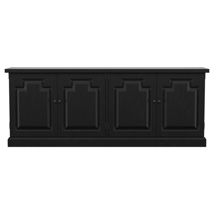 Florence - 4 Door Dining Sideboard Buffet - Distressed Black Buffets modern furniture Contempo Furniture