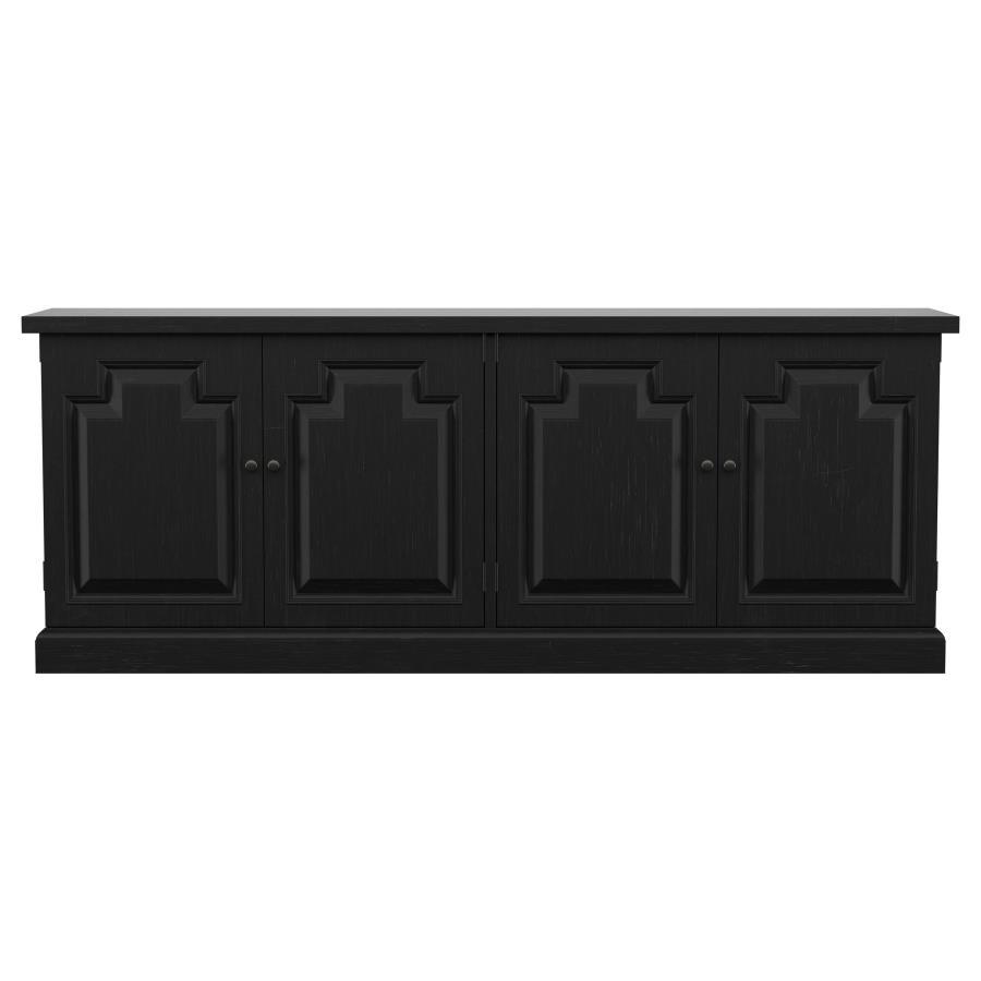 Florence - 4 Door Dining Sideboard Buffet - Distressed Black Buffets modern furniture Contempo Furniture