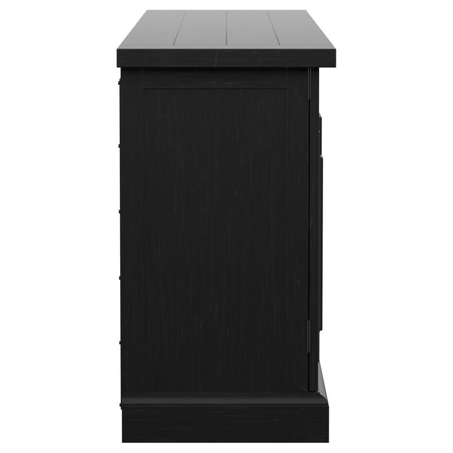 Florence - 4 Door Dining Sideboard Buffet - Distressed Black Buffets modern furniture Contempo Furniture