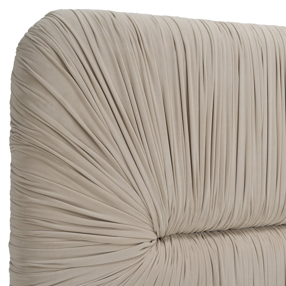 Florence - Modern Beige Velvet + Gold Bed - View 5