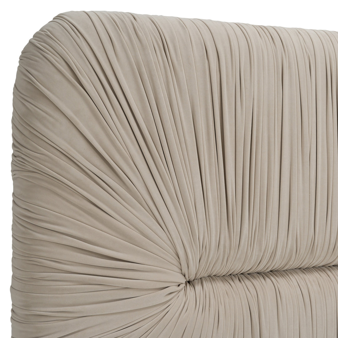 Florence - Modern Beige Velvet + Gold Bed