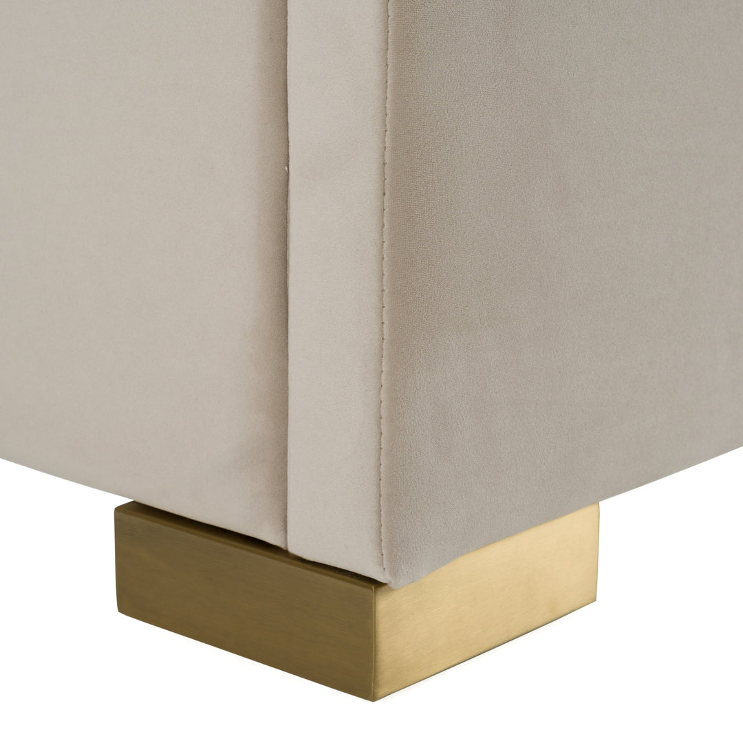 Florence - Modern Beige Velvet + Gold Bed