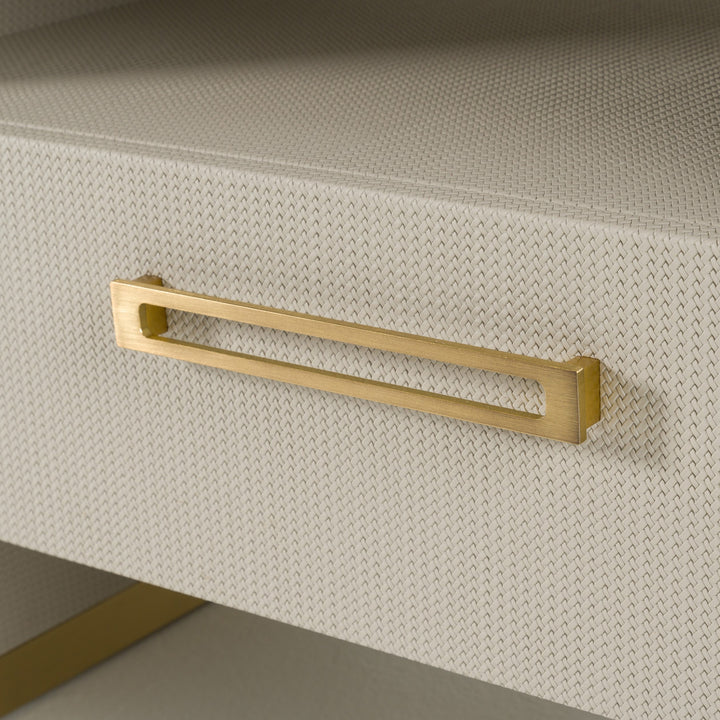 Florence  Modern Beige Leatherette + Gold Nightstand