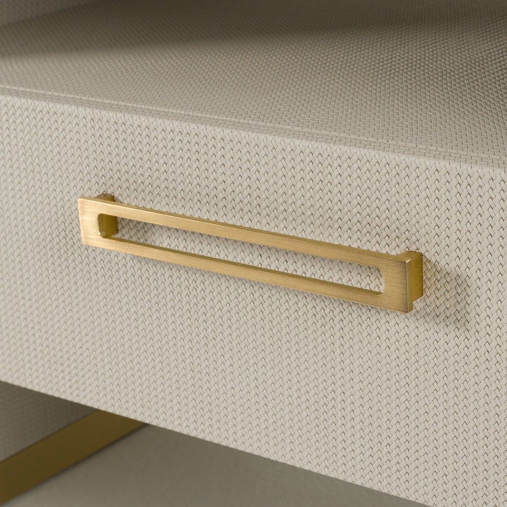 Florence - Modern Beige Leatherette + Gold Nightstand - View 3