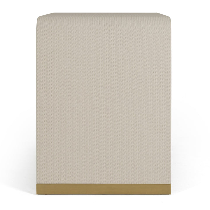 Florence - Modern Beige Leatherette + Gold Nightstand