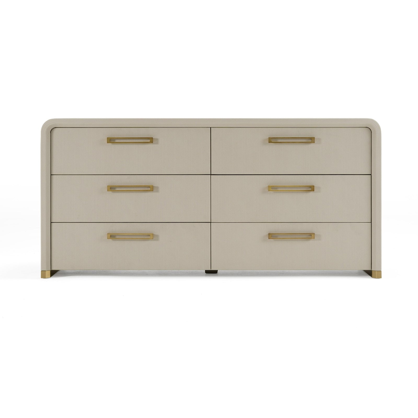 Florence - Modern Beige Leatherette  Gold Dresser
